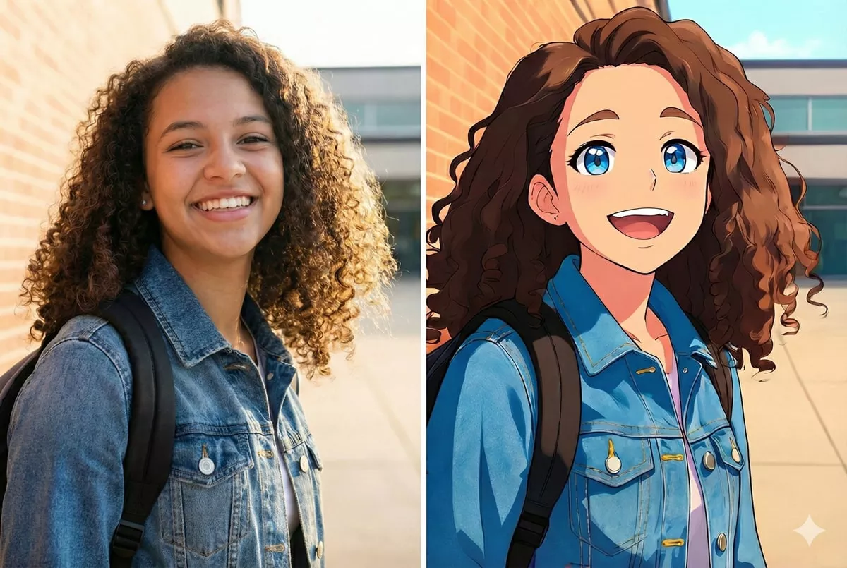 Anime Style AI photo filter example - Transform your photos with anime style style