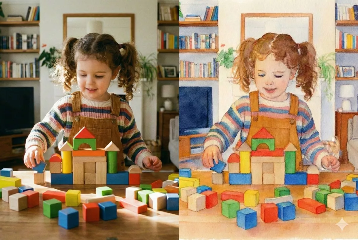 Watercolor AI photo filter example - Transform your photos with watercolor style